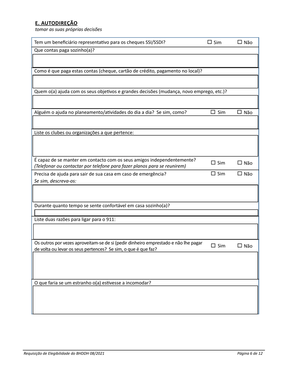 Introduction to the Application for Services - Rhode Island (Portuguese), Page 6