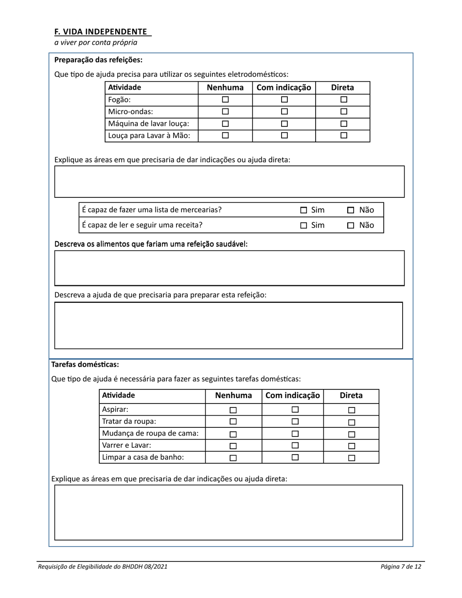 Introduction to the Application for Services - Rhode Island (Portuguese), Page 7