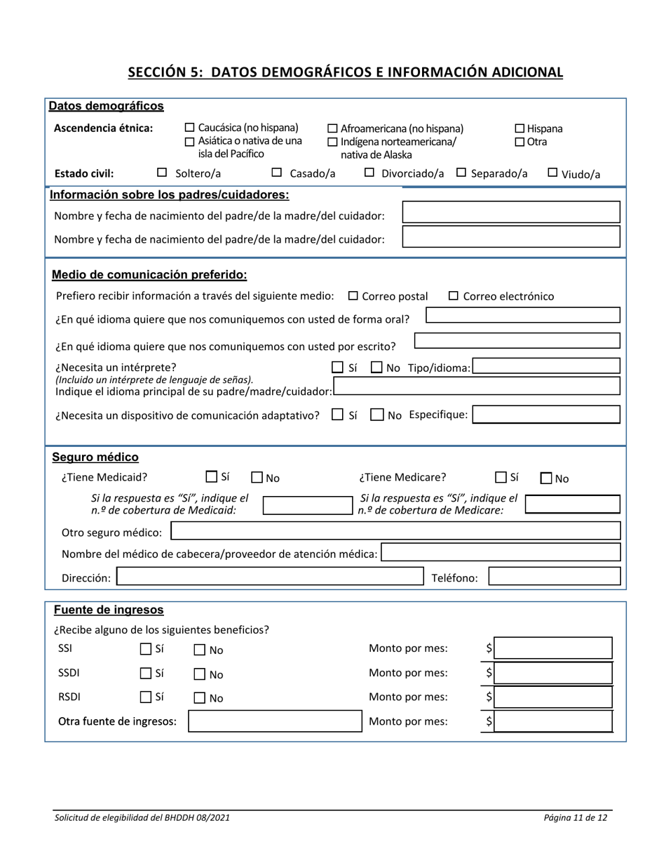 Solictud De Servicios - Rhode Island (Spanish), Page 11