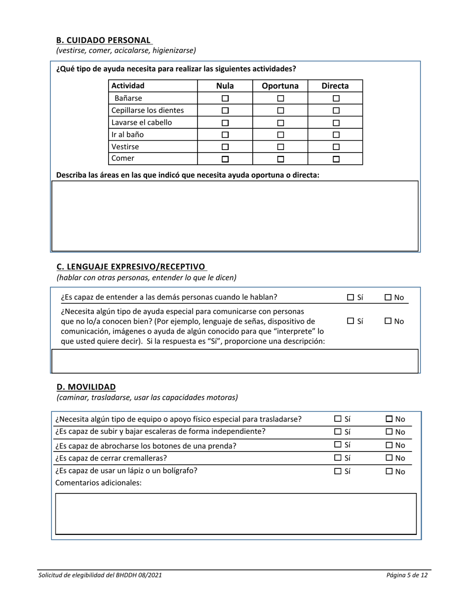 Solictud De Servicios - Rhode Island (Spanish), Page 5