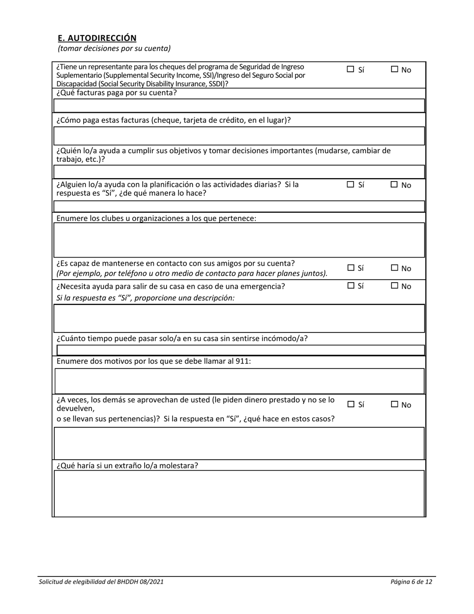 Solictud De Servicios - Rhode Island (Spanish), Page 6