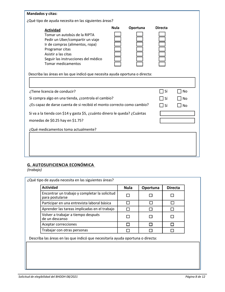 Solictud De Servicios - Rhode Island (Spanish), Page 8