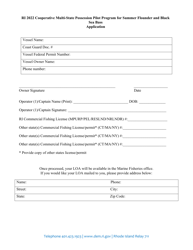 Application Form - Cooperative Multi-State Possession Program for Summer Flounder and Black Sea Bass - Rhode Island, Page 2