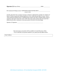 Summer Flounder Winter Aggregate Landing Program Application Form - Rhode Island, Page 4