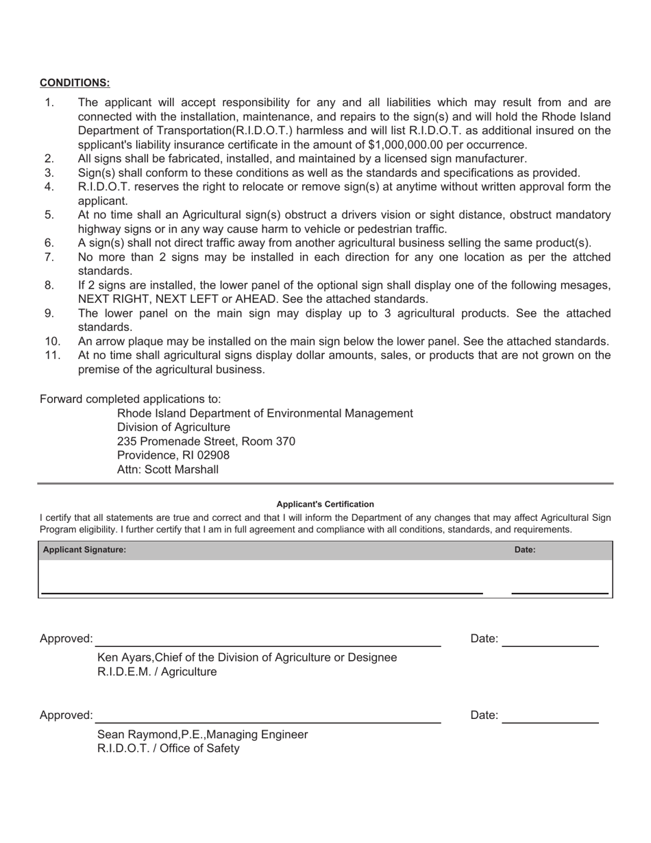 Agriculture / Aquaculture Sign Application - Rhode Island, Page 2