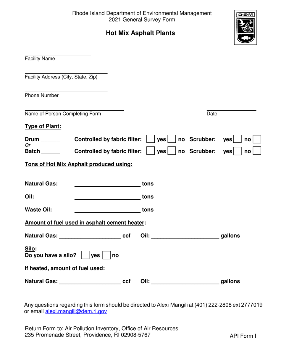 API Form I - 2021 - Fill Out, Sign Online and Download Fillable PDF ...