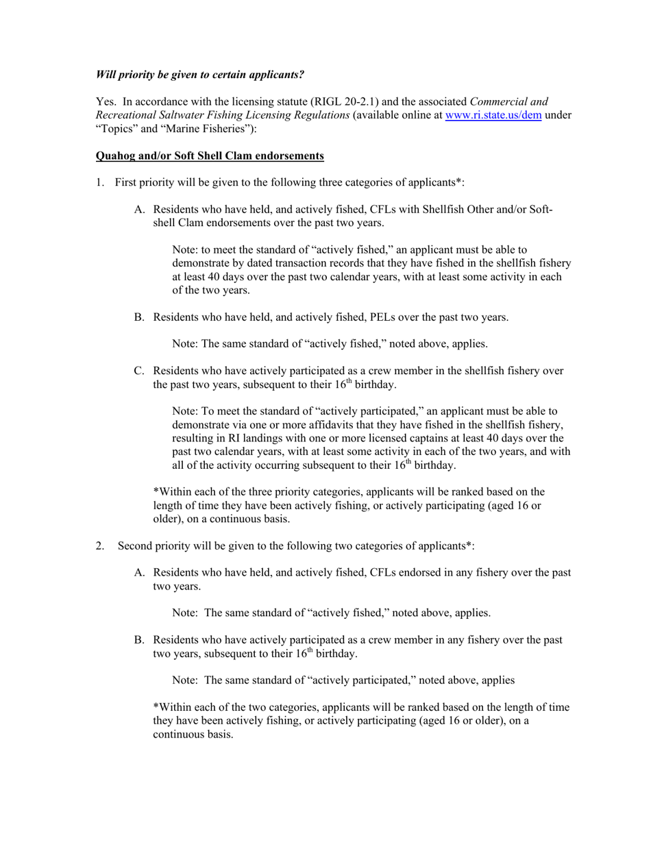 New License Opportunities, Non-resident Marine License Application - Rhode Island, Page 3