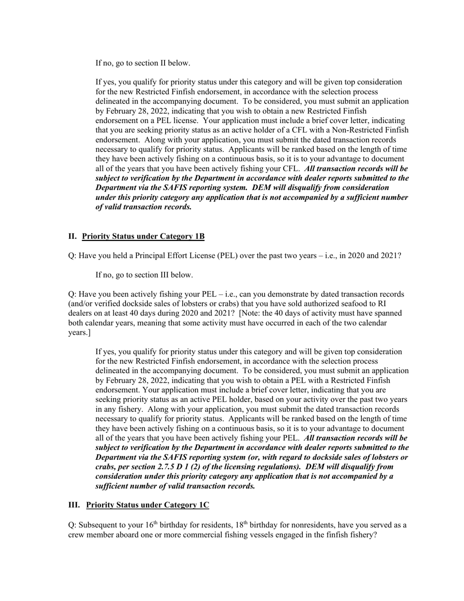 New License Opportunities, Resident Marine License Application - Rhode Island, Page 14
