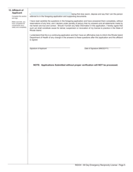 Emergency 90 Day Temporary License Application - Rhode Island, Page 5