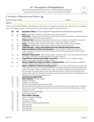 Form S2 Certified Rehabilitation Application - Description of Rehabilitation - South Carolina, Page 2