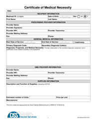 Form PA-109 Prior Authorization Form - Incontinence Supply Hope Waiver - South Dakota, Page 2