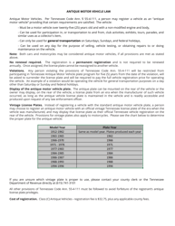 Form RV-F1312901 Certification for Antique Vehicle Registration - Tennessee, Page 2