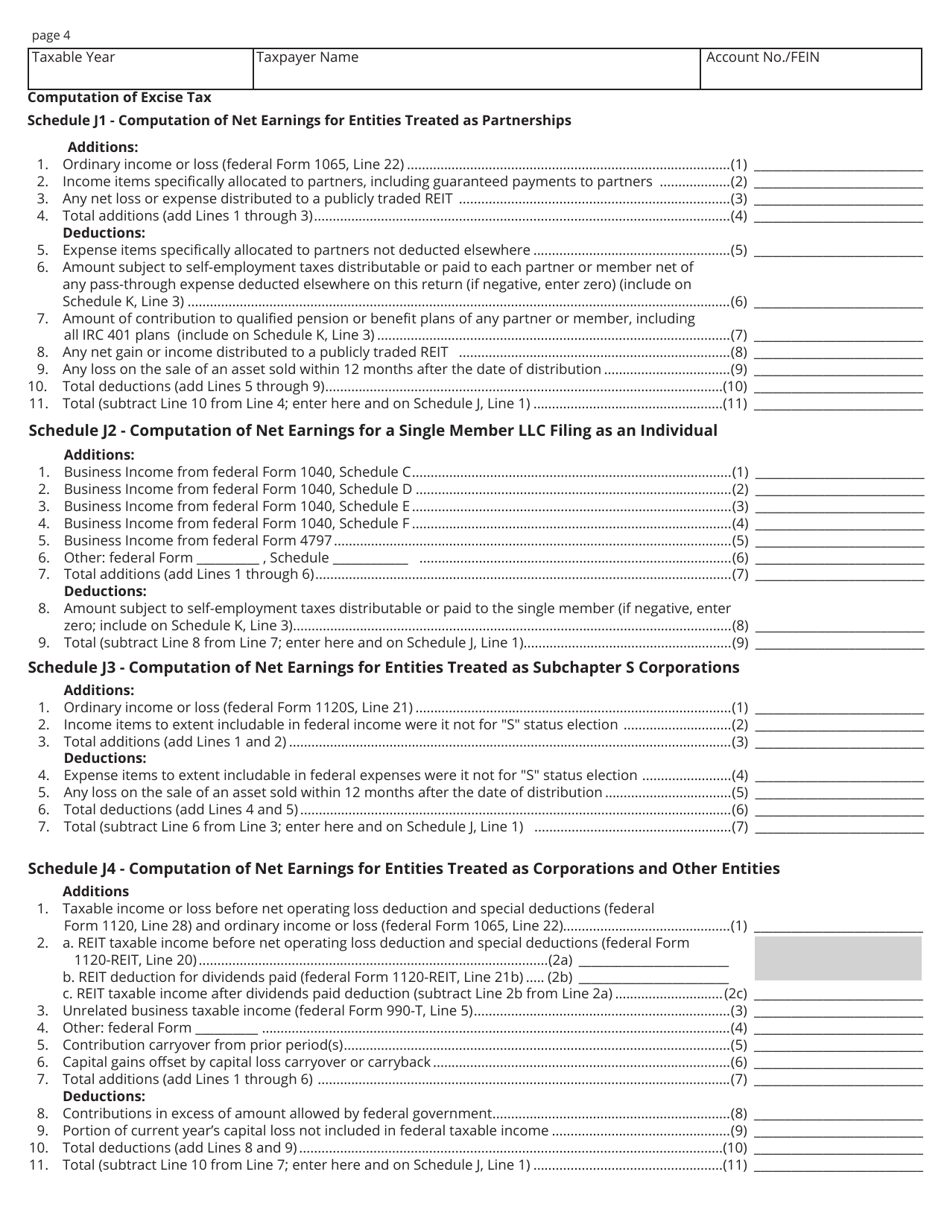Form FAE174 (RV-R0012001) Franchise and Excise Financial Institution and Captive Real Estate Investment Trust Tax Return - Tennessee, Page 4
