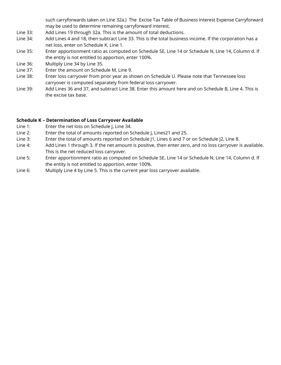 Instructions for Form FAE174, RV-R0012001 Franchise and Excise Financial Institution and Captive Real Estate Investment Trust Tax Return - Tennessee, Page 11