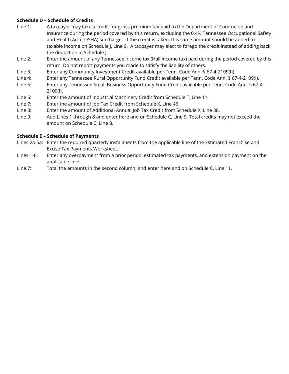 Instructions for Form FAE174, RV-R0012001 Franchise and Excise Financial Institution and Captive Real Estate Investment Trust Tax Return - Tennessee, Page 3