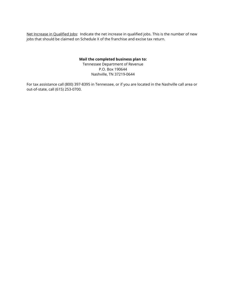 Form RV-F1319501 Franchise and Excise Tax Job Tax Credit for Hiring Persons With Disabilities Business Plan - Tennessee, Page 3