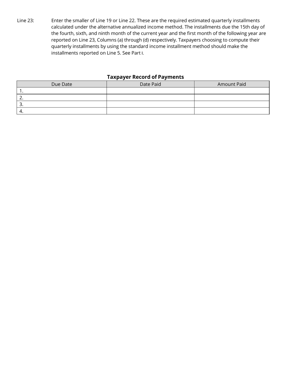 Form RVR-00104 Estimated Franchise and Excise Tax Payments Worksheet - Tennessee, Page 4