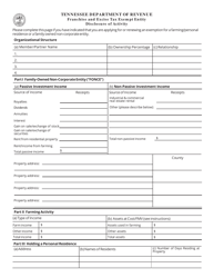 Form FAE183 (RV-R0012201) Application for Exemption/Annual Exemption Renewal - Tennessee, Page 3