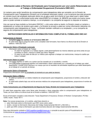 Formulario DWC041S Reclamo Del Empleado Para Compensacion Por Una Lesion Relacionada Con El Trabajo O Enfermedad Ocupacional - Texas (Spanish), Page 2