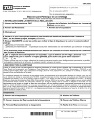 Formulario DWC044S Eleccion Para Participar En Un Arbitraje - Texas (Spanish)