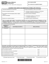 Document preview: Formulario DWC024S Acuerdo Para Disputa De Beneficios - Texas (Spanish)