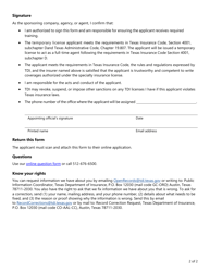 Form FIN700 Appointment Certification - Texas, Page 2