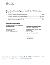 Document preview: DOH Form 611-025 Behavioral Health Agency Mobile Unit Notification - Washington