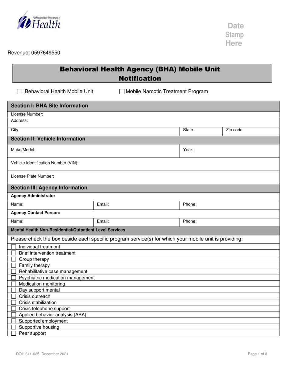 DOH Form 611 025 Fill Out Sign Online and Download Printable PDF