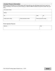 Form F700-146-000 Prevailing Wage Worker Complaint - Washington, Page 6