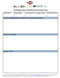 DOH Form 343-135 Washington State Tb Echo Patient Intake Sheet - Washington, Page 3