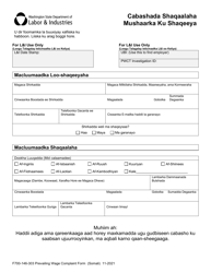 Form F700-146-303 Prevailing Wage Worker Complaint - Washington (Somali), Page 3