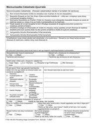 Form F700-146-303 Prevailing Wage Worker Complaint - Washington (Somali), Page 4