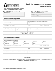 Formulario F700-146-999 Queja Del Trabajador Por Sueldos Predominantes - Washington (Spanish), Page 3