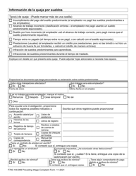 Formulario F700-146-999 Queja Del Trabajador Por Sueldos Predominantes - Washington (Spanish), Page 4