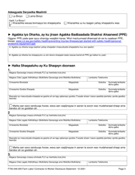 Form F700-046-303 Farm Labor Contractor &amp; Worker Disclosure Statement - Washington (Somali), Page 5