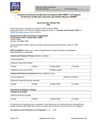 Document preview: DOH Formulario 960-198 Solicitud Del Productor - Programa De Nutricion Del Mercado De Granjeros (Wic Fmnp) Y El Programa De Nutricion De Mercados Agricolas Para Adultos Mayores (Sfmnp) - Washington (Spanish)