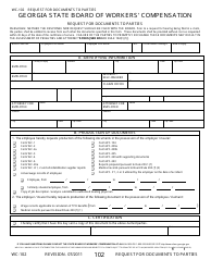 Form WC-102 &quot;Request for Documents to Parties&quot; - Georgia (United States)