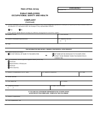 Public Employees Occupational Safety and Health Complaint Form - New Jersey, Page 3