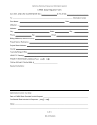 Data Request Form - California Historical Resources Information System - California