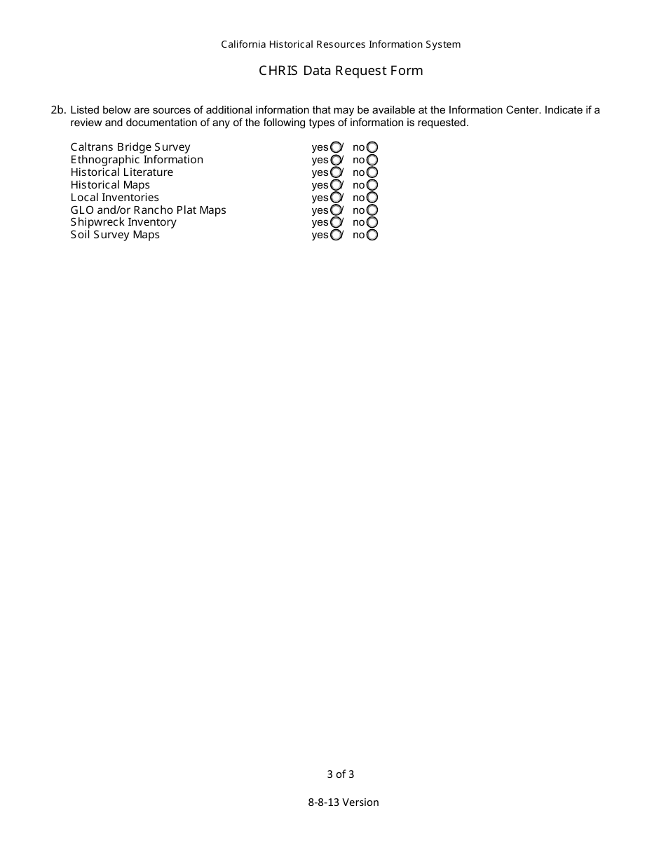 Data Request Form - California Historical Resources Information System - California, Page 3