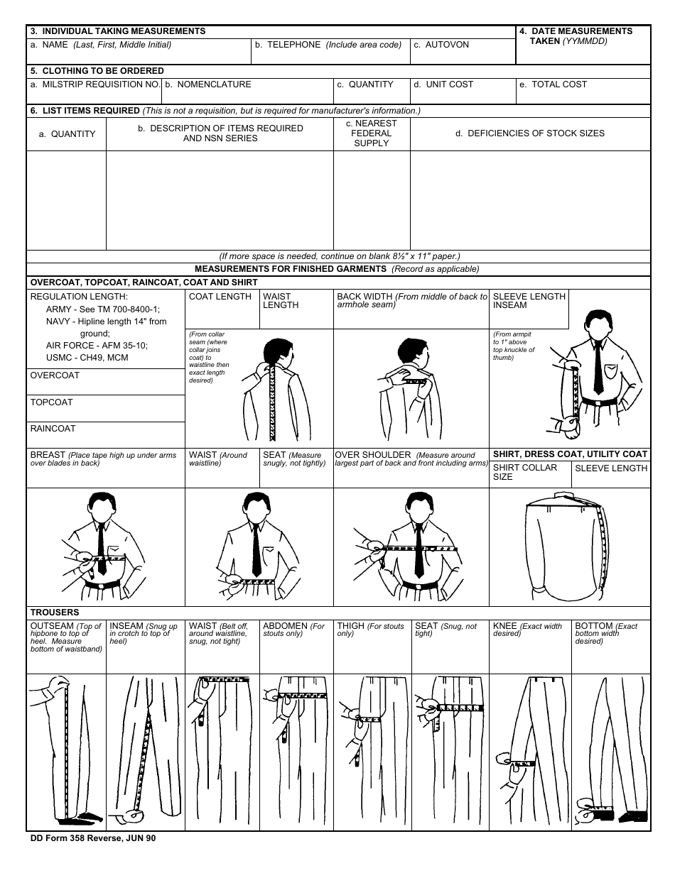 Dd Form 358 - Fill Out, Sign Online And Download Fillable Pdf 