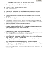 FAA Form 8120-10 Request for Conformity
