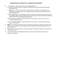 FAA Form 8120-10 Request for Conformity, Page 2