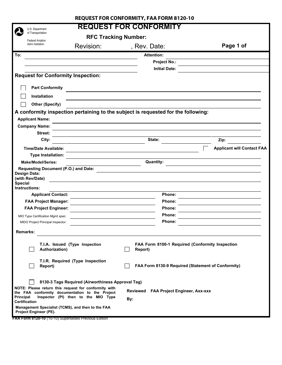 FAA Form 8120-10 - Fill Out, Sign Online and Download Fillable PDF ...