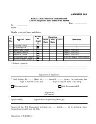 Annexure 10/2 &quot;Leave Request and Approval Form&quot; - Bhutan