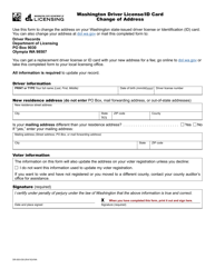 Document preview: Form DR-500-039 Washington Driver License/Id Card Change of Address - Washington