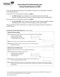 Document preview: Form REV41 0058 Instructions for Determining Annual Small Business Credit - Washington