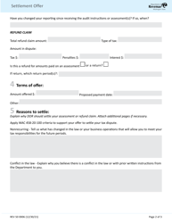 Form REV50 0006 Settlement Offer - Washington, Page 2