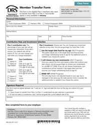 Form DRS MS455 Member Transfer Form - Washington