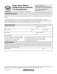 Form DRS MS285 Public Safety Officers' Health Insurance Premium Tax Saving Election - Washington